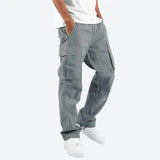 Men's Cargo Pants Trousers Drawstring Elastic Waist Multi Pocket Gray Men's Bottoms - Tophatter Daily Deals