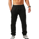 Men's Casual Breathable Straight Pants Black Men's Bottoms - Tophatter Daily Deals