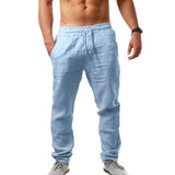 Men's Casual Breathable Straight Pants Blue Men's Bottoms - Tophatter Daily Deals
