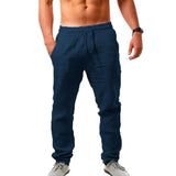Men's Casual Breathable Straight Pants Navy Men's Bottoms - Tophatter Daily Deals