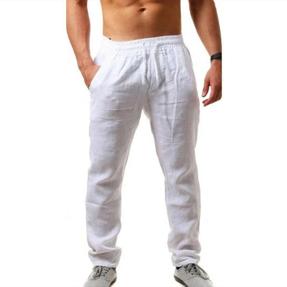 Men's Cotton Linen Long Pants Pants - Tophatter Daily Deals