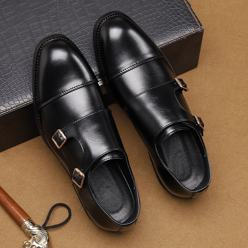 Men's Double Buckle Brogues Shoes Men Shoes - Tophatter Daily Deals