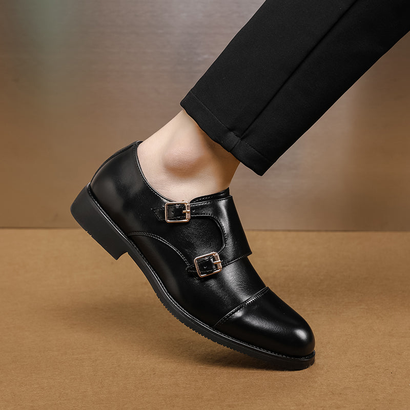 Men's Double Buckle Brogues Shoes Men Shoes - Tophatter Daily Deals