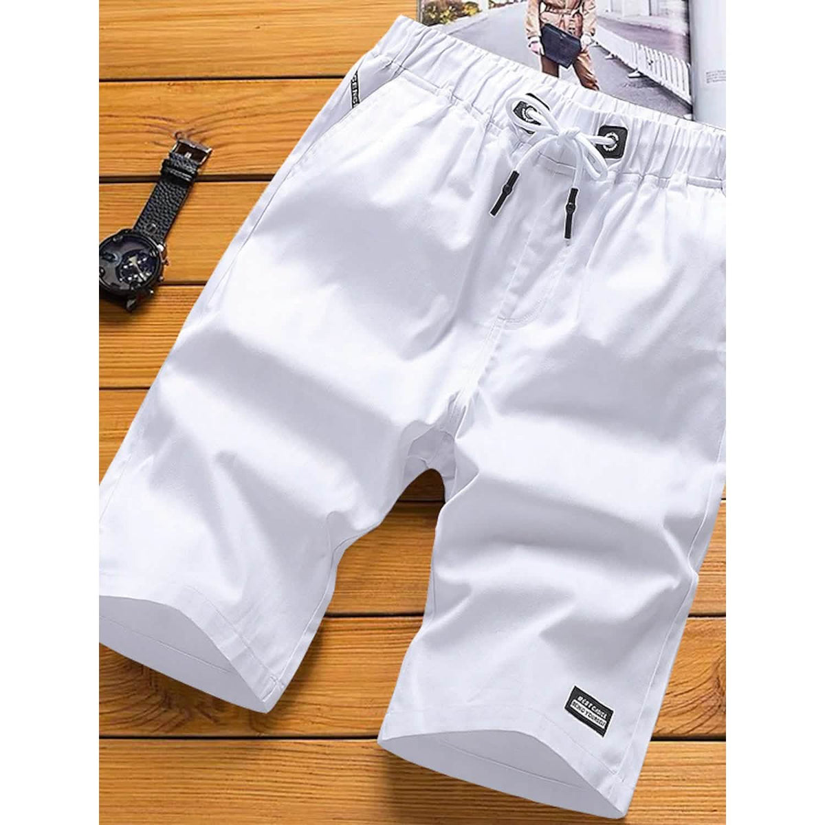 Men's Drawstring Knee Sweatpants White Men's Bottoms - Tophatter Daily Deals
