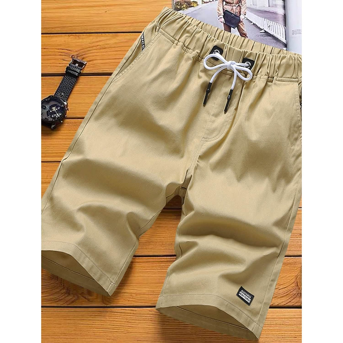 Men's Drawstring Knee Sweatpants Yellow Men's Bottoms - Tophatter Daily Deals