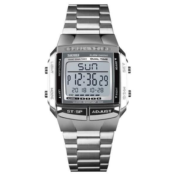 Men's Fashion LED Digital Watch Silver Watches - Tophatter Daily Deals