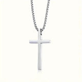 Fashion Stainless Steel Cross Pendant Unisex Necklace Men's Jewelry - Tophatter Daily Deals