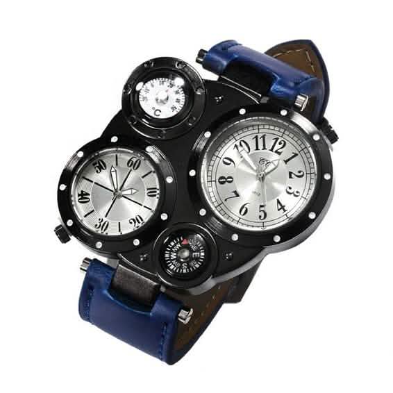 Men's Fashion Watch Dual Movement Blue Watches - Tophatter Daily Deals