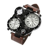 Men's Fashion Watch Dual Movement Coffee Watches - Tophatter Daily Deals