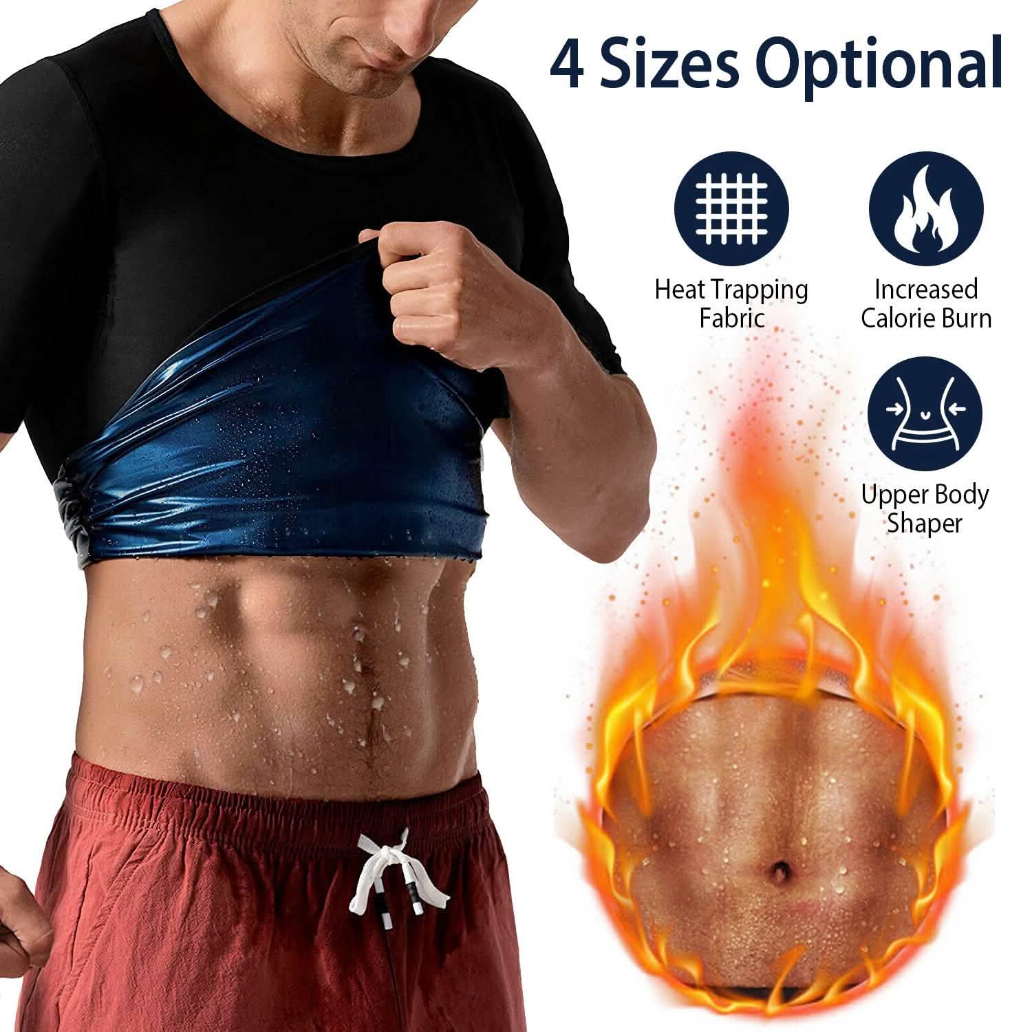 Men's Heat Trapping Body Shaper Shirt Fitness & Exercise - Tophatter Daily Deals