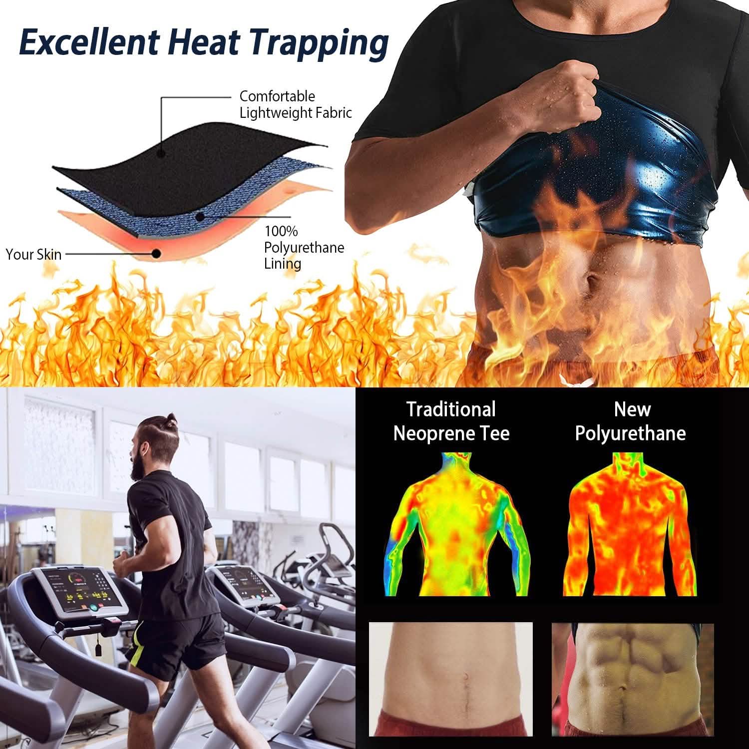 Men's Heat Trapping Body Shaper Shirt Fitness & Exercise - Tophatter Daily Deals