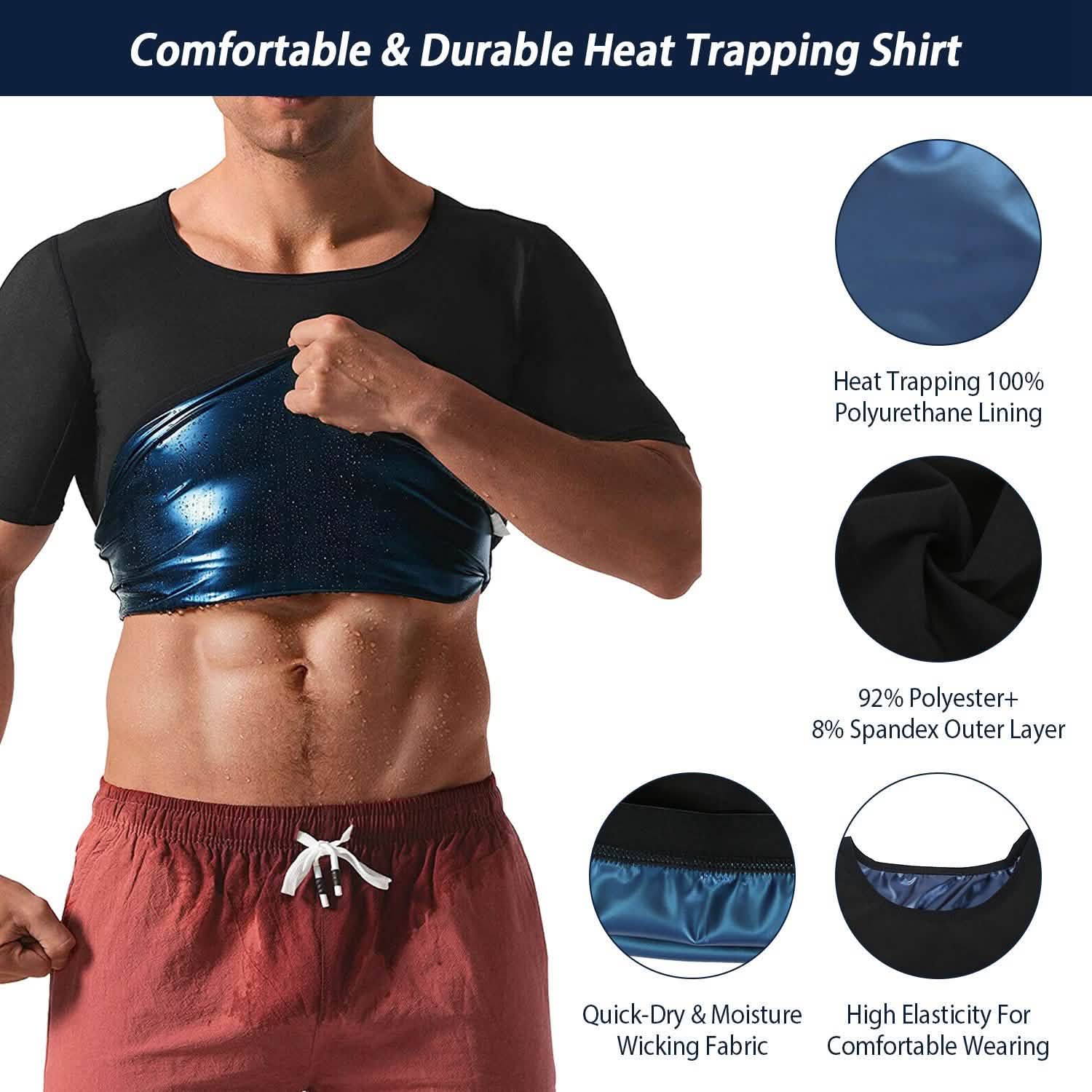 Men's Heat Trapping Body Shaper Shirt Fitness & Exercise - Tophatter Daily Deals