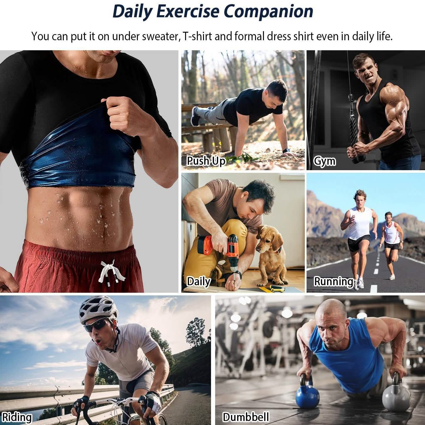 Men's Heat Trapping Body Shaper Shirt Fitness & Exercise - Tophatter Daily Deals