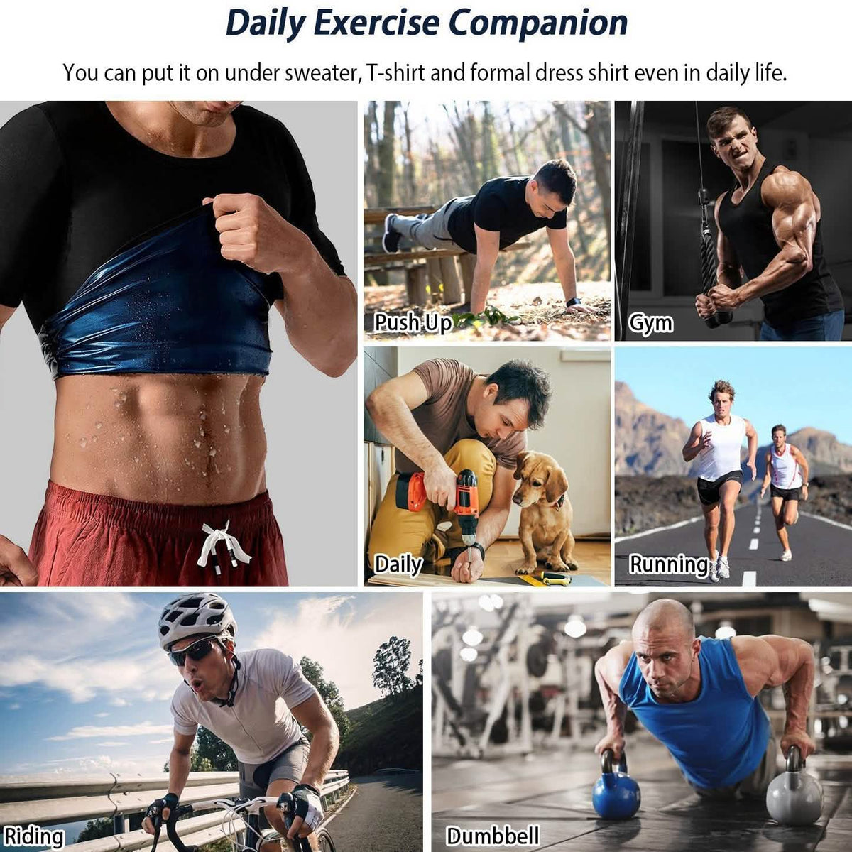 Men's Heat Trapping Body Shaper Shirt Fitness & Exercise - Tophatter Daily Deals