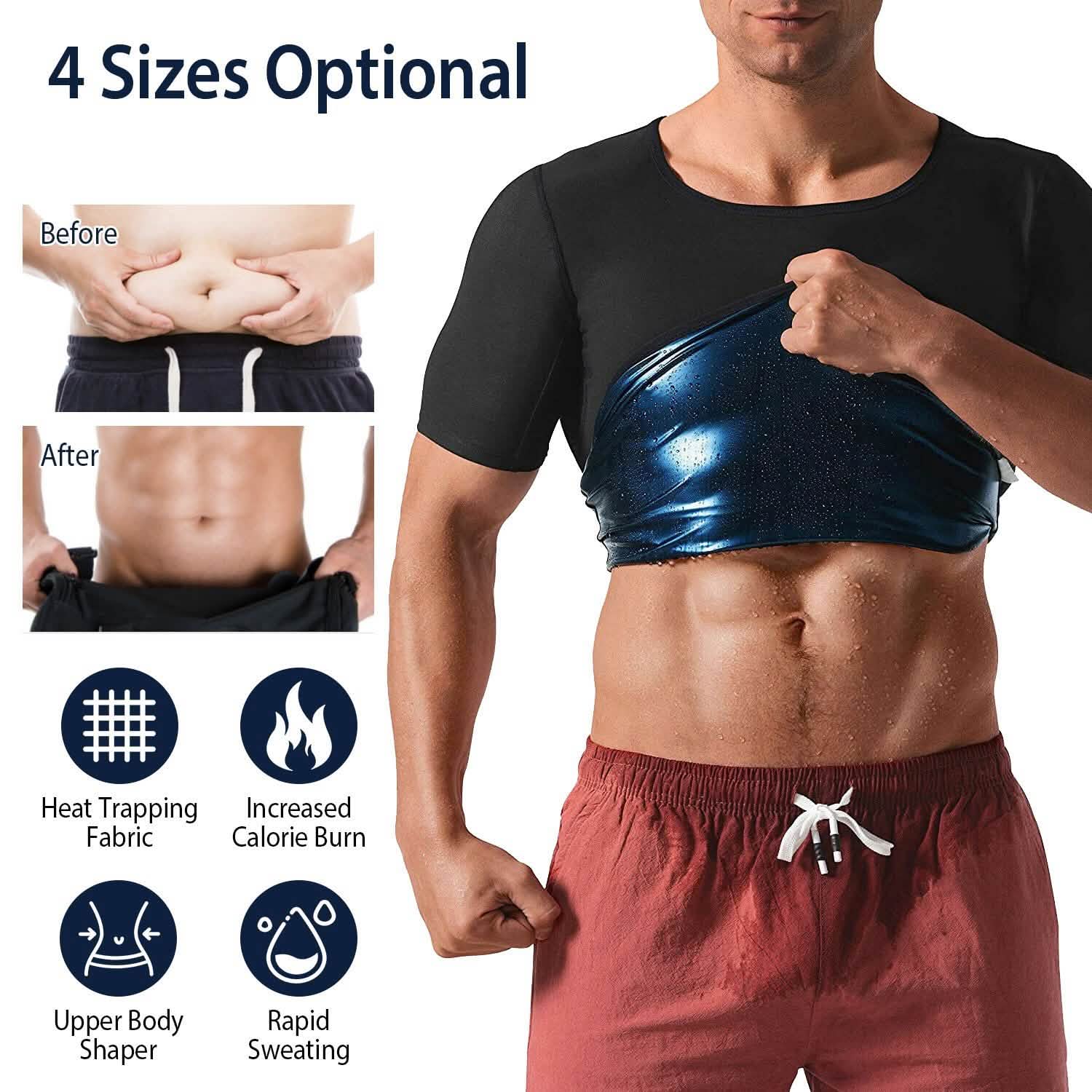 Men's Heat Trapping Body Shaper Shirt Fitness & Exercise - Tophatter Daily Deals