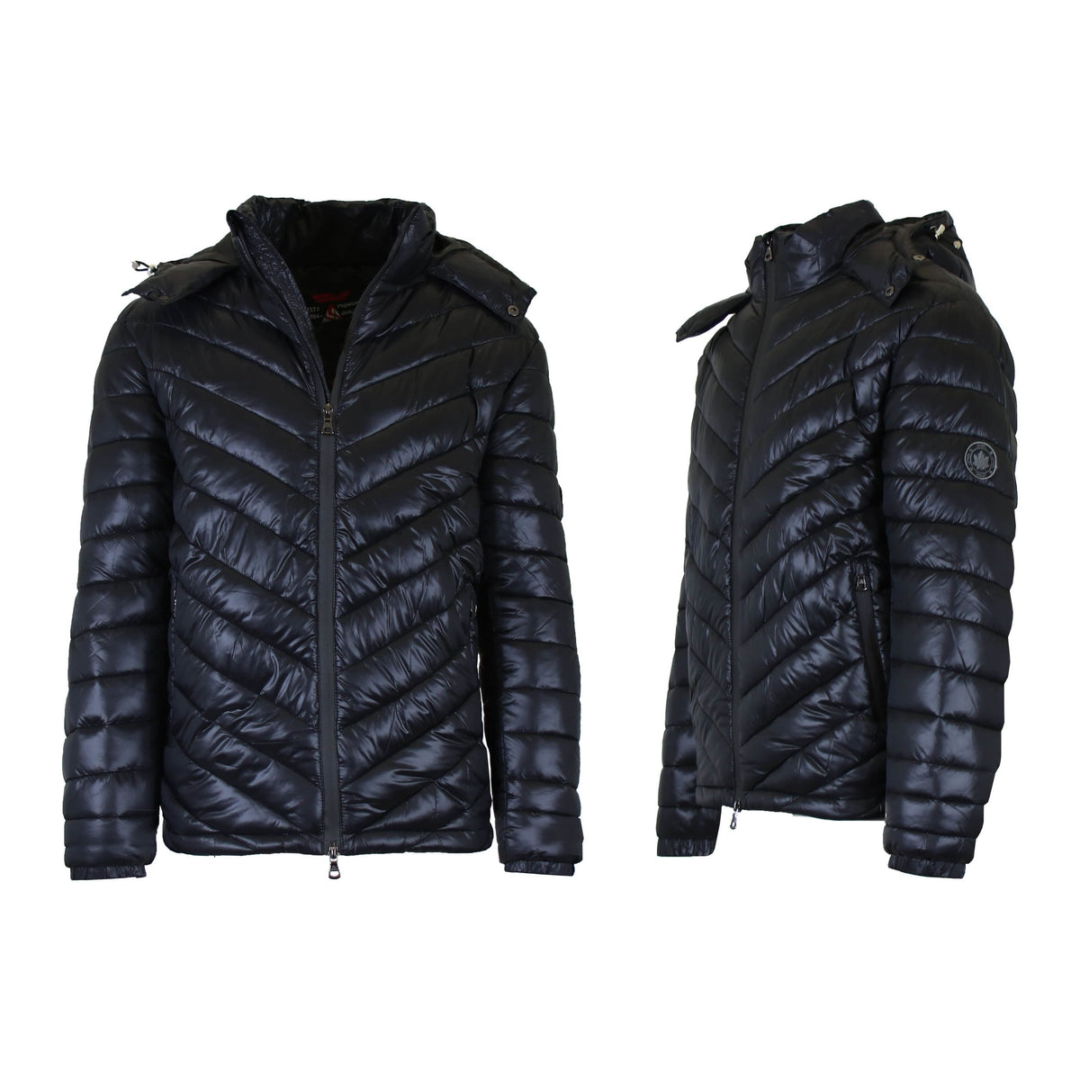 Men's Heavyweight Hooded Puffer Bubble Jacket Solid Black Men's Outerwear - Tophatter Daily Deals