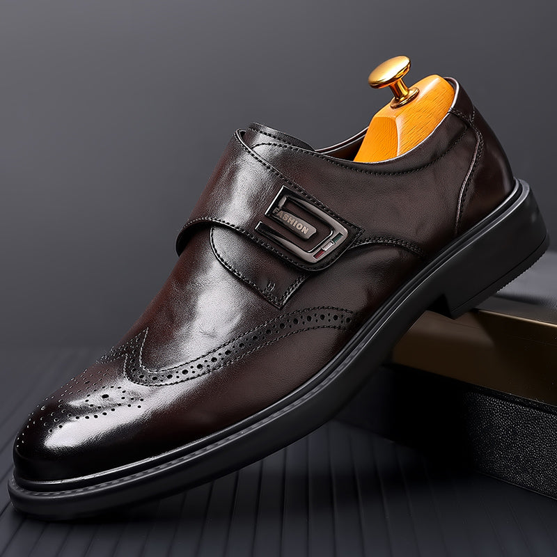 Men's Leather Carved Block Shoes Men Shoes - Tophatter Daily Deals