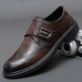 Men's Leather Carved Block Shoes Men Shoes - Tophatter Daily Deals