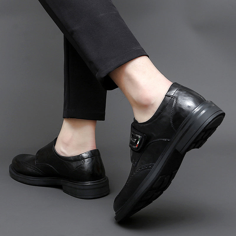 Men's Leather Carved Block Shoes Men Shoes - Tophatter Daily Deals
