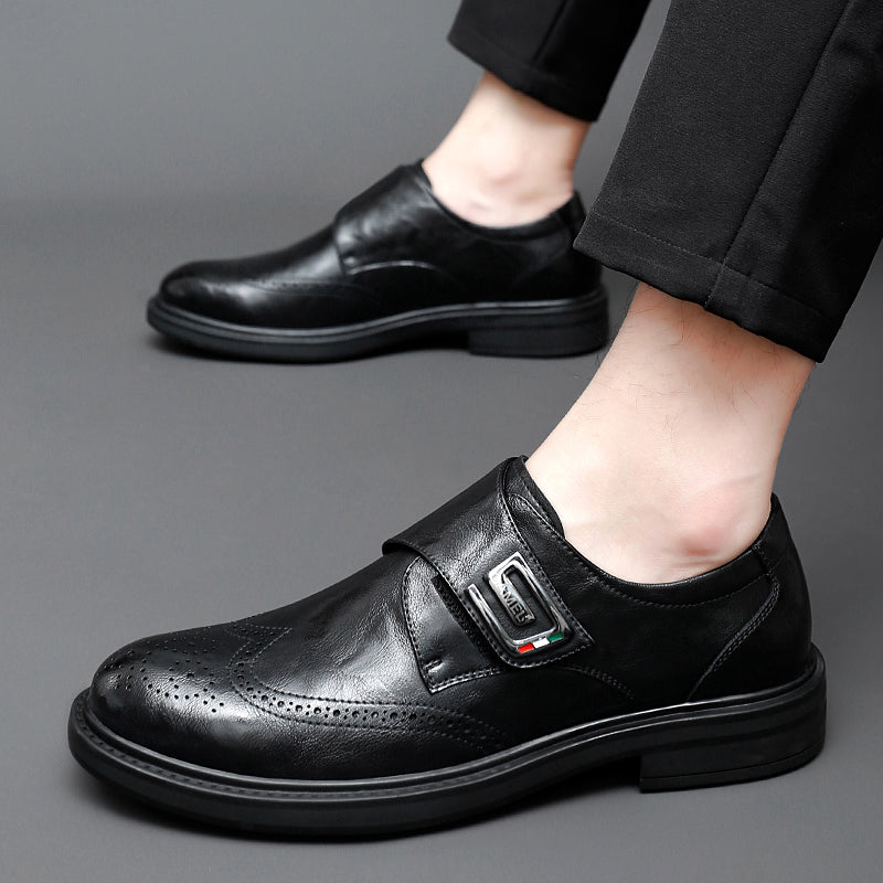 Men's Leather Carved Block Shoes Men Shoes - Tophatter Daily Deals