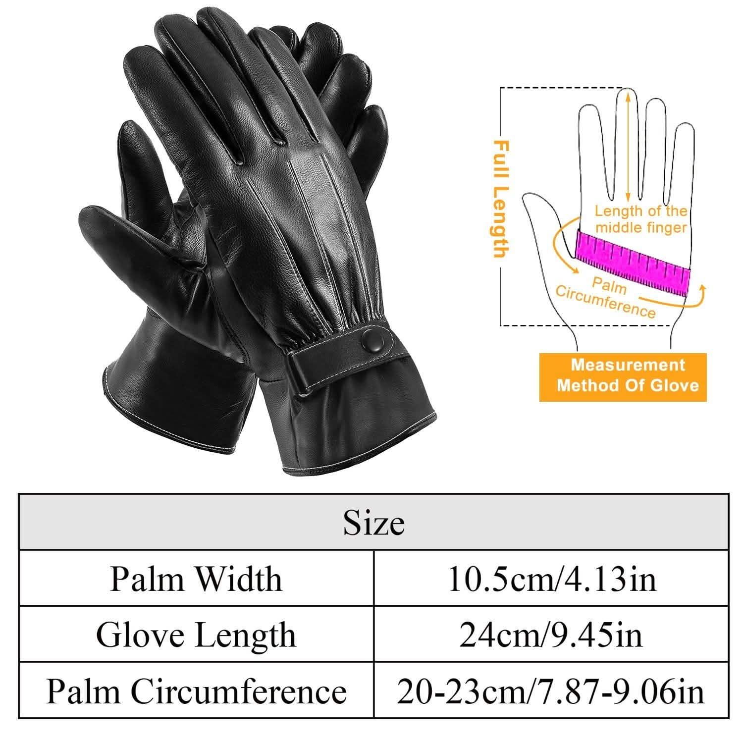 Men's Leather Winter Gloves Touchscreen Gloves, Scarves & Earmuffs - Tophatter Daily Deals