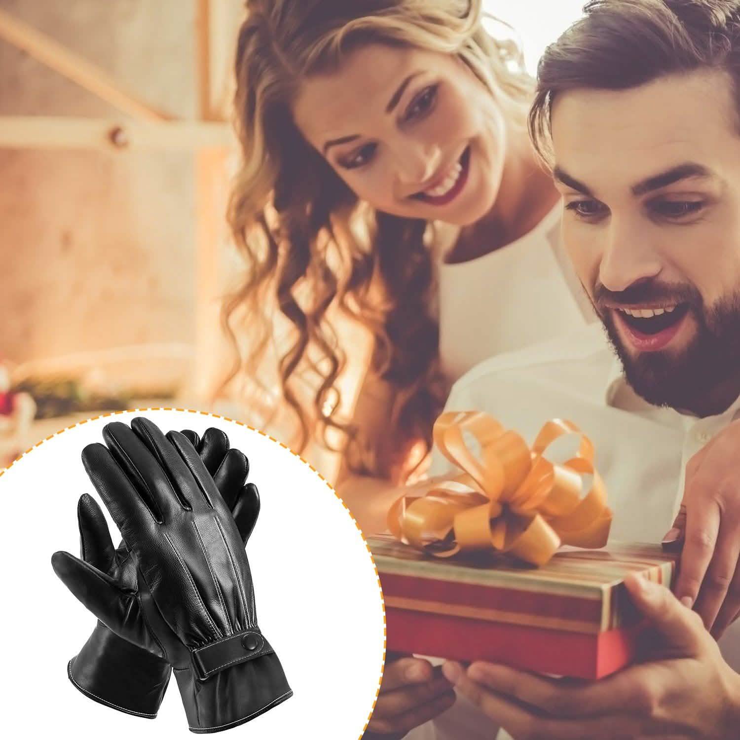 Men's Leather Winter Gloves Touchscreen Gloves, Scarves & Earmuffs - Tophatter Daily Deals
