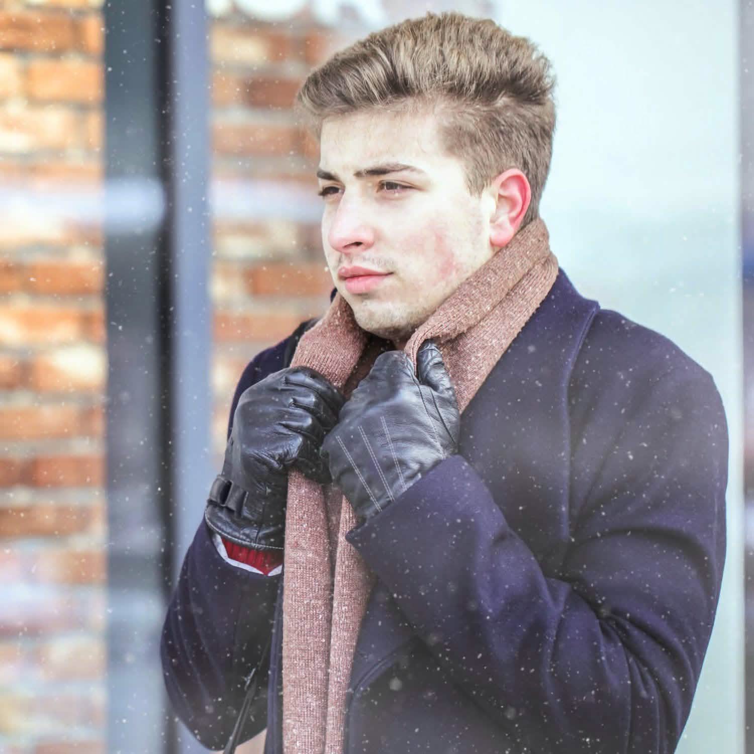 Men's Leather Winter Gloves Touchscreen Gloves, Scarves & Earmuffs - Tophatter Daily Deals