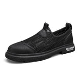 Men's Loafers Shoes Hollow Out Slip on Black Men Shoes - Tophatter Daily Deals