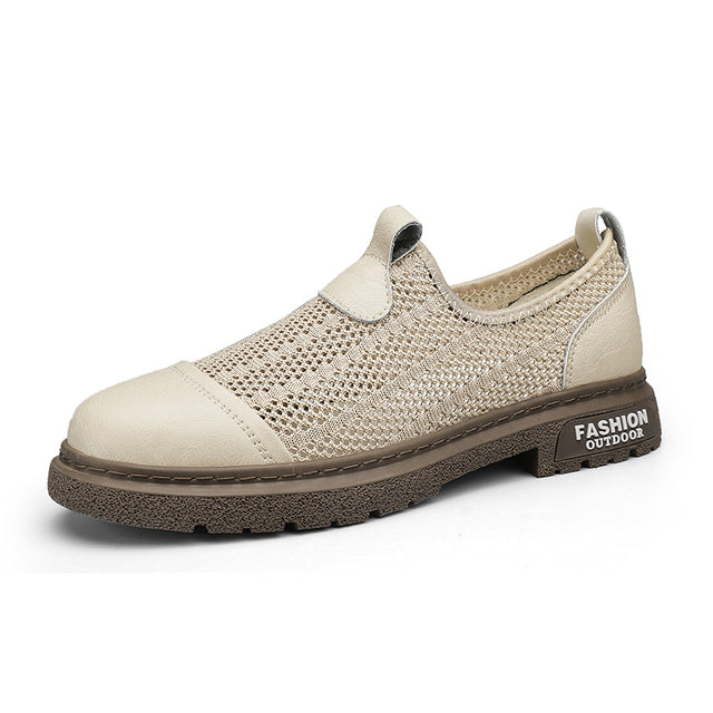 Men's Loafers Shoes Hollow Out Slip on Khaki Men Shoes - Tophatter Daily Deals