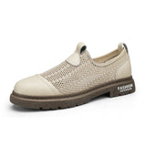 Men's Loafers Shoes Hollow Out Slip on Khaki Men Shoes - Tophatter Daily Deals
