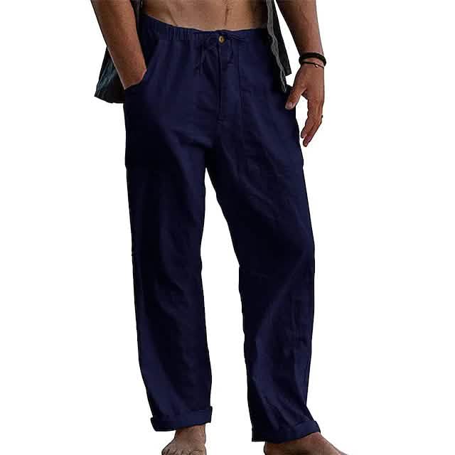 Men's Loose Casual Quick Dry Breathable Wide Leg Pants Navy Men's Bottoms - Tophatter Daily Deals