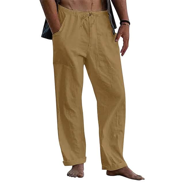 Men's Loose Casual Quick Dry Breathable Wide Leg Pants Brown Men's Bottoms - Tophatter Daily Deals