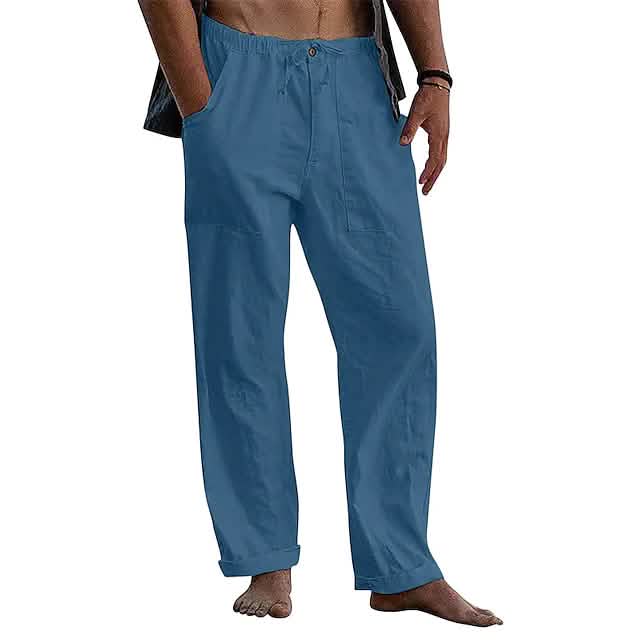 Men's Loose Casual Quick Dry Breathable Wide Leg Pants Sky Blue Men's Bottoms - Tophatter Daily Deals