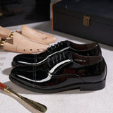 Mens Oxfords Genuine Black Patent Leather Men Dresses Shoes - Tophatter Daily Deals