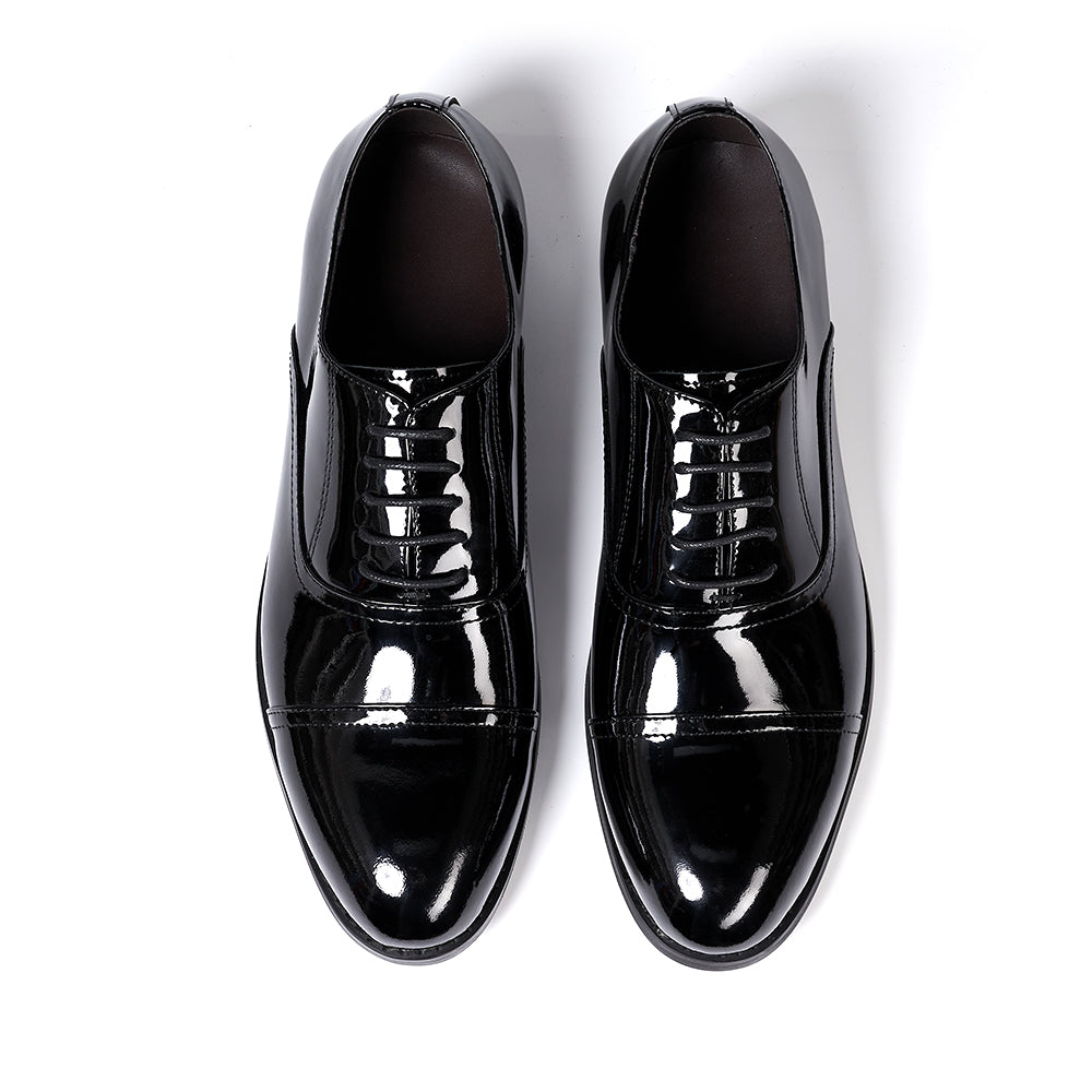 Mens Oxfords Genuine Black Patent Leather Men Dresses Shoes - Tophatter Daily Deals