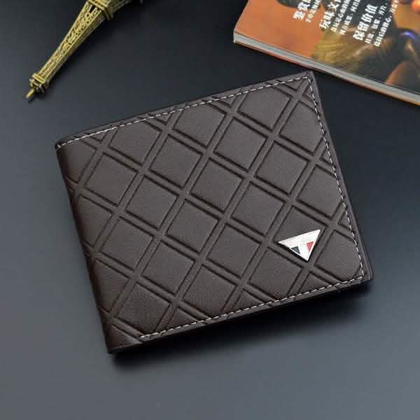 Men's RFID Genuine Leather Slim Trifold Wallet Dark Brown Handbags & Wallets - Tophatter Daily Deals