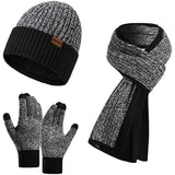 Men's Scarf and Beanie Hat Themal Gloves Set Black White Gloves, Scarves & Earmuffs - Tophatter Daily Deals