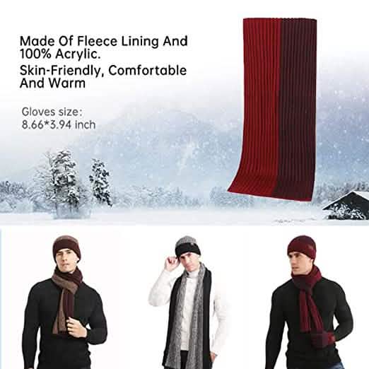 Men's Scarf and Beanie Hat Themal Gloves Set Gloves, Scarves & Earmuffs - Tophatter Daily Deals