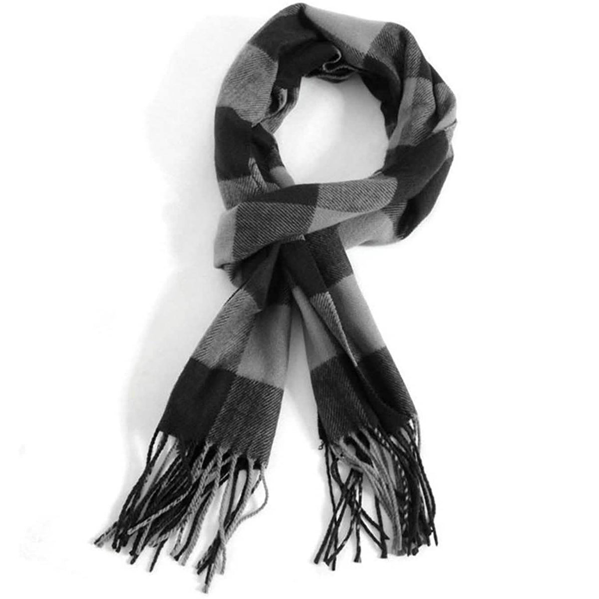 Men's Scarves Classic Arrival Winter Plaid Scarf Tassel Edge Black Gloves, Scarves & Earmuffs - Tophatter Daily Deals