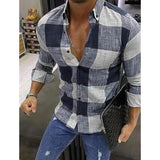 Men's Shirt Bishop Sleeve Collar Shirt Dark Blue Men's Tops - Tophatter Daily Deals