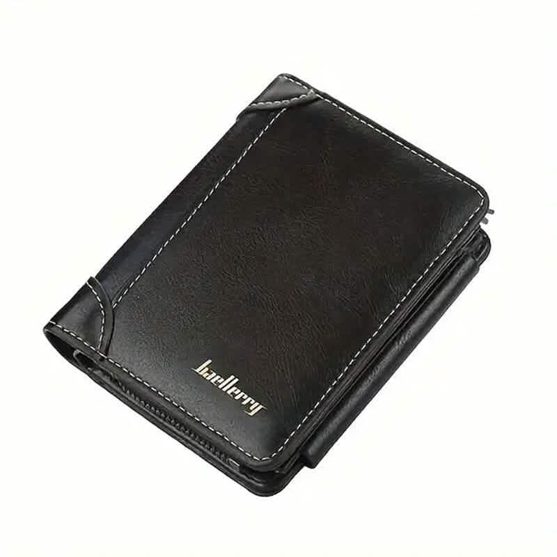 Men's Short Multi-Card Slots Tri-Fold Zipper Coin Pocket Wallet Black Handbags & Wallets - Tophatter Daily Deals
