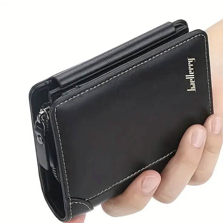 Men's Short Multi-Card Slots Tri-Fold Zipper Coin Pocket Wallet Handbags & Wallets - Tophatter Daily Deals