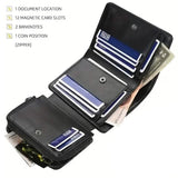 Men's Short Multi-Card Slots Tri-Fold Zipper Coin Pocket Wallet Handbags & Wallets - Tophatter Daily Deals