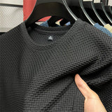 Men's Short Sleeve Round Neck Tees Top Black Men T-Shirts - Tophatter Daily Deals