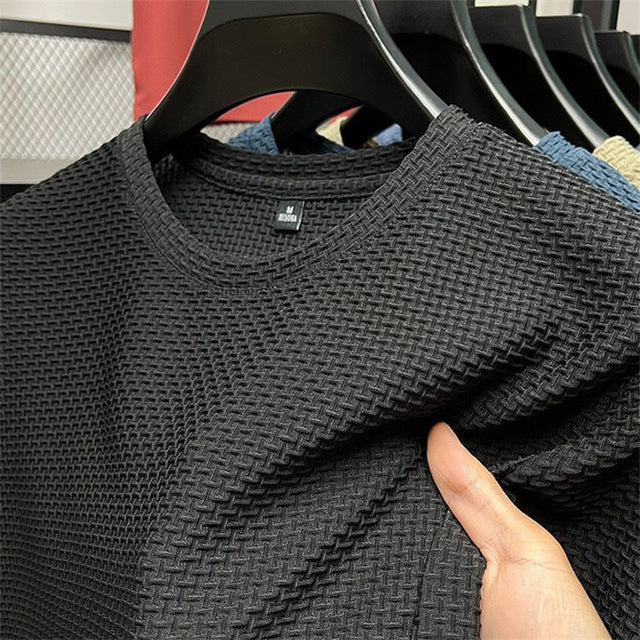 Men's Short Sleeve Round Neck Tees Top Black Men T-Shirts - Tophatter Daily Deals