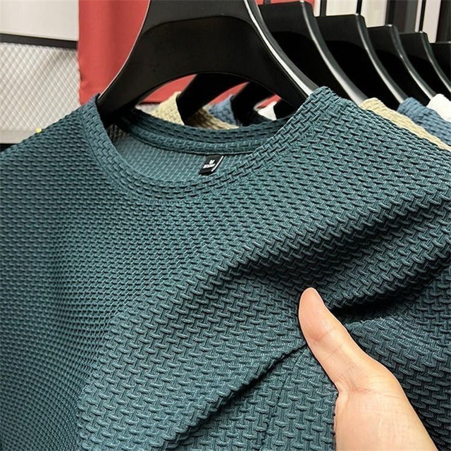 Men's Short Sleeve Round Neck Tees Top Green Men T-Shirts - Tophatter Daily Deals