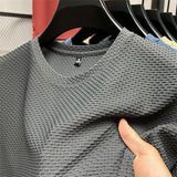 Men's Short Sleeve Round Neck Tees Top Dark Grey Men T-Shirts - Tophatter Daily Deals