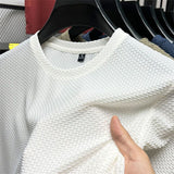 Men's Short Sleeve Round Neck Tees Top White Men T-Shirts - Tophatter Daily Deals