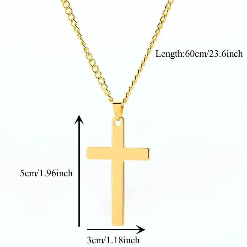 Men's Simple Black Cross Pendant Necklace Men's Jewelry - Tophatter Daily Deals