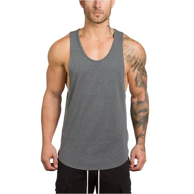 Men's Sleeveless Fitness Vest Gray Men's Tops - Tophatter Daily Deals